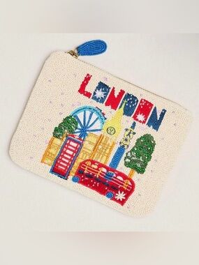 NWT Anthropologie Daniella Manini Beaded London City Pouch